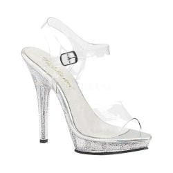 Women's Fabulicious Lip 108MG Ankle Strap Sandal Clear PVC/Clear