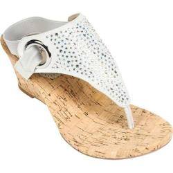 Women's White Mountain Aldon Cork Sandal Silver Metallic Fabric