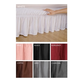Fashion Street EasyFit Wrap Around Solid Ruffled Bed Skirt