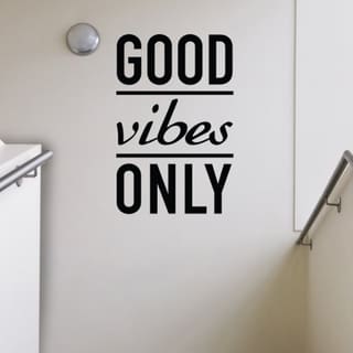 Good Vibes Only Wall Decal Sticker - Black, 33" x 21" Wall Vinyl