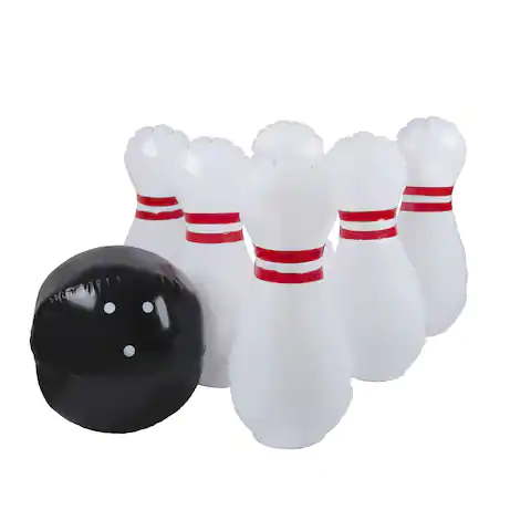 Hey! Play! Kids Giant Bowling Game Set Inflatable Jumbo Bowling Pins and Ball