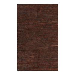 Hand-woven Chindi Brown Leather Rug (8' x 10')