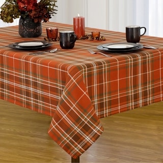 Loden Plaid Fabric Harvest Cotton Woven Tablecloth