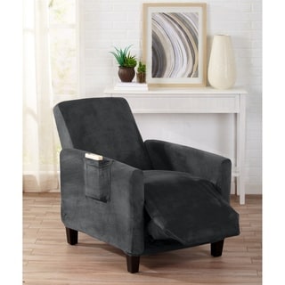 Form Fit, Slip Resistant Furniture Protector Featuring Velvet Fabric. Gale Collection Recliner Slipcover by Home Fashion Designs