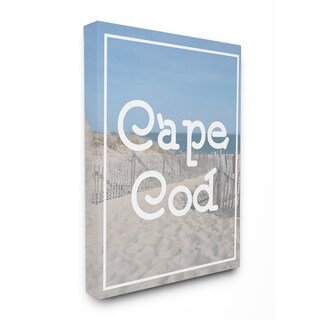 Cape Cod Beach Typography Vintage Stretched Canvas Wall Art