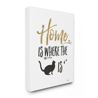 Cat Lover Typography Stretched Canvas Wall Art