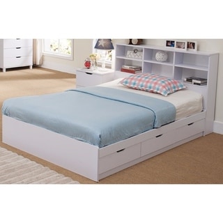 Benzara Modern White Finish Wood 3-drawer Full-size Chest Bed