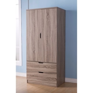 Gorgeous Gray Two Door Wardrobe With Two Drawers.