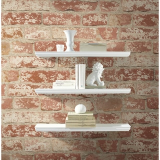 Stuccoed Red Brick Peel and Stick Wall Decor (As Is Item)