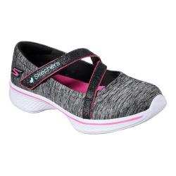Girls' Skechers GOwalk 4 Jersey Gems Mary Jane Sneaker Black/Hot Pink