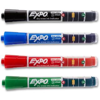 Expo Ink Indicator Dry Erase Chisel Markers 4/Pkg