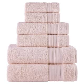 Laural Home 6 Piece Turkish Towel Set- Blush