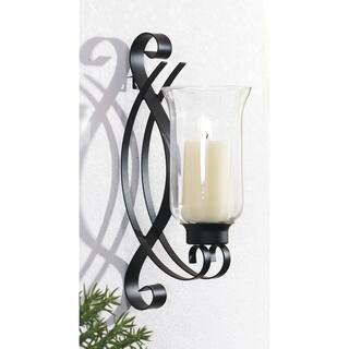 4.5x8x14 SWIRL, Metal with Glass Wall Sconce Black Modern Decorative Sconces for Bedroom Living room Wall Light