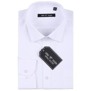 Verno Men's Wrinkle Resistant Classic Fit Long Sleeve Dress Shirt