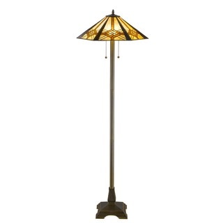 Tiffany-style Hex Mission Floor Lamp