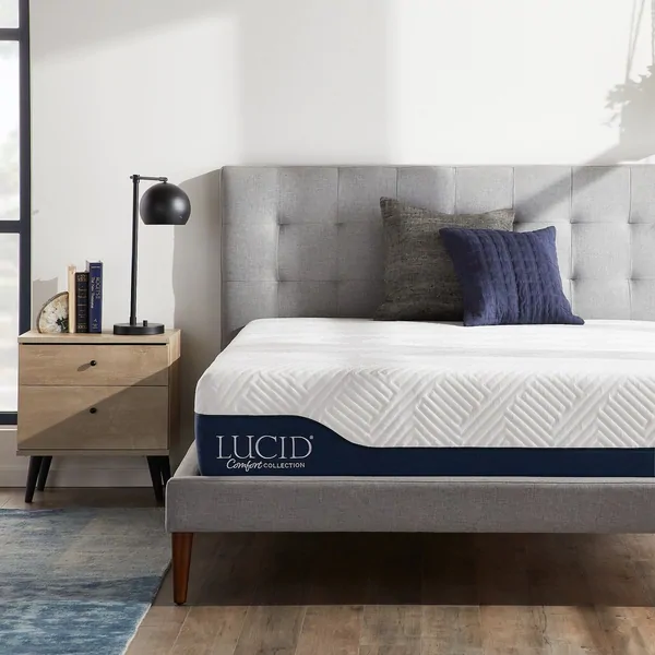 LUCID Comfort Collection 12-inch Gel and Aloe Vera Hybrid Memory Foam Mattress. Opens flyout.