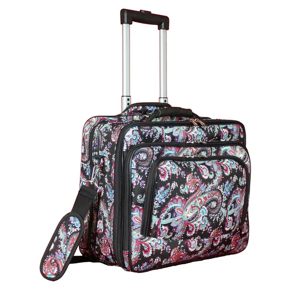World Traveler Paisley Collection Rolling 17-inch Laptop Business Case