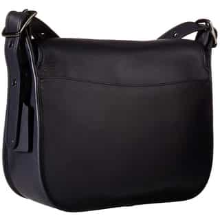 Coach Glovetanned Dark Antique Nickel/Navy Leather Saddle Handbag