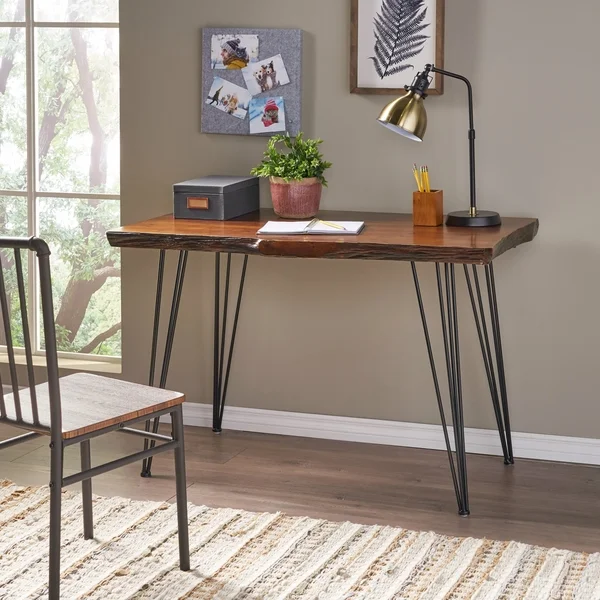 Remington Natural Wood Live Edge Writing Desk by Christopher Knight Home - Brown