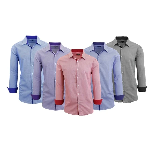 Galaxy by Harvic Men's Long Sleeve Patterned Dress Shirts