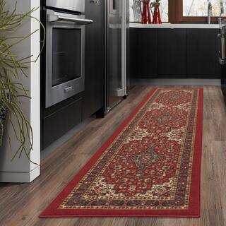Ottomanson Ottohome Collection Red Persian Oriental Runner Rug (3' X 10')