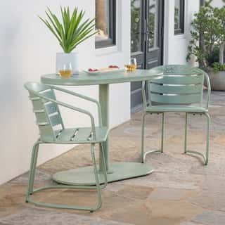 Santa Monica Outdoor 3-Piece Oval Bistro Chat Set by Christopher Knight Home