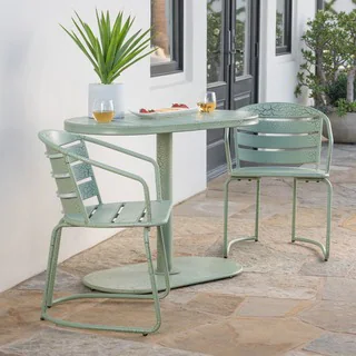 Santa Monica Outdoor 3-Piece Oval Bistro Chat Set by Christopher Knight Home