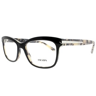 Prada Rectangle PR 10RV ROK1O1 Unisex Top Black White Havana Frame Eyeglasses