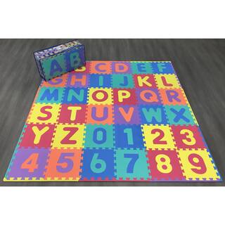Ottomanson Alphabet & Numbers Multipurpose Interlocking Puzzle Play Mats, 36 Square Feet 36 Tiles Multicolor