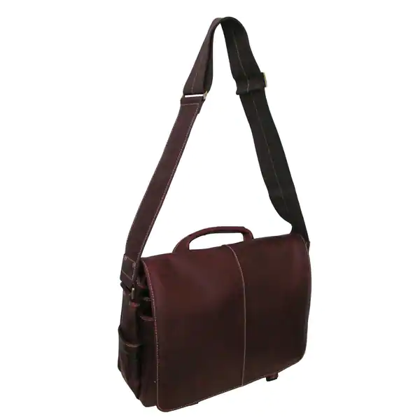 Amerileather 'Woody' Leather 15-inch Laptop Messenger Bag