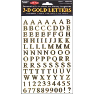 3D Gold Letter Stickers