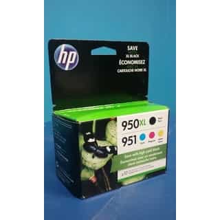 HP 950XL High Yield Black/951 Standard Tri-Color Ink Cartridges, C2P01FN140