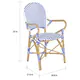 Hooper Blue/ White Indoor Outdoor Arm Chair (Set of 2) - 20.8" x 21.6" x 35" - Thumbnail 5