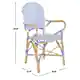 Hooper Blue/ White Indoor Outdoor Arm Chair (Set of 2) - 20.8" x 21.6" x 35" - Thumbnail 4