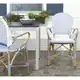 Hooper Blue/ White Indoor Outdoor Arm Chair (Set of 2) - 20.8" x 21.6" x 35" - Thumbnail 0