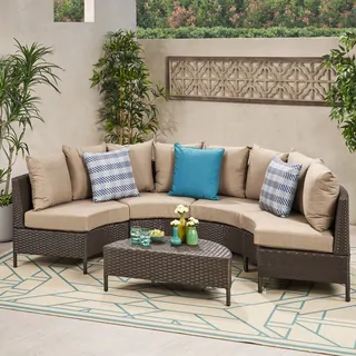 Link to Newton Outdoor 4-seater Sectional Sofa Set by Christopher Knight Home Similar Items in Outdoor Sofas, Chairs & Sectionals