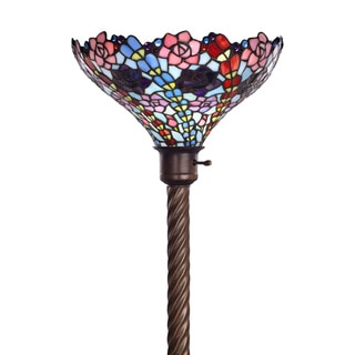 Tiffany-style Flower Torchier Lamp