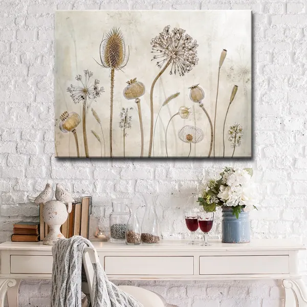 Growing Old' Floral Wrapped Canvas Wall Décor