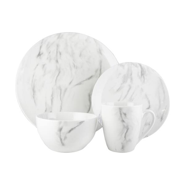 American Atelier Matisse Grey Smoke Porcelain 16-piece Dinnerware Set