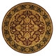 Safavieh Handmade Heritage Traditional Kashan Burgundy/ Black Wool Rug (8' Round) - Thumbnail 0