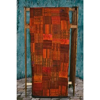 Handmade Blue or Rust Guatemalan Patchwork Quilt (Guatemala)