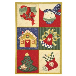 Safavieh Hand-hooked Holiday Cheer White/ Multi Wool Runner (2'6 x 4')