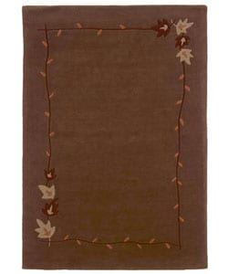 Hand-tufted Autumn Brown Wool Rug (8' x 10'6)