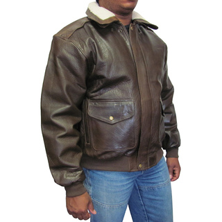 Amerileather Men's Distressed Brown Leather Bomber Jacket