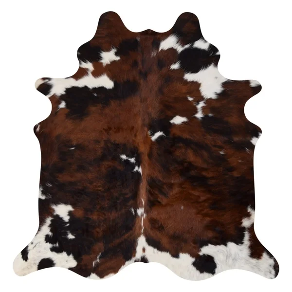 Real Cowhide Rug Tricolor & White