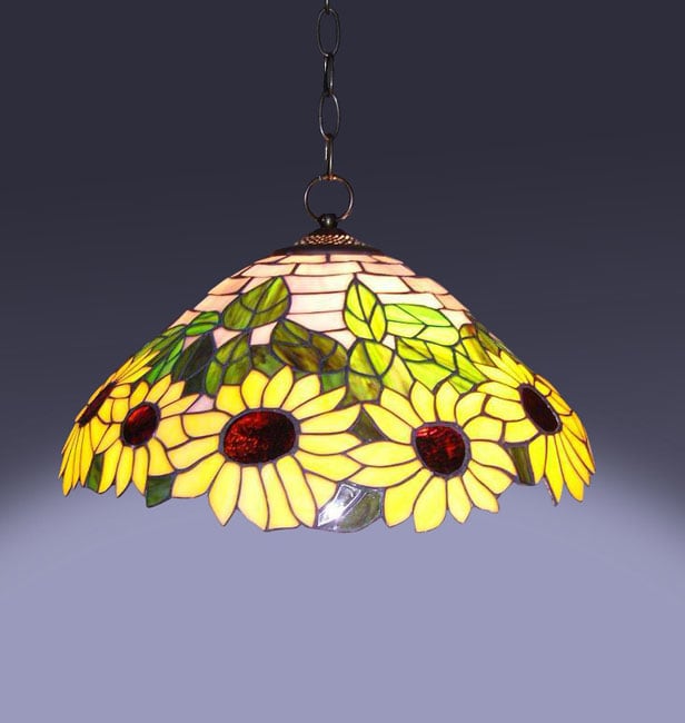 Tiffany-style Sunflower Hanging Lamp