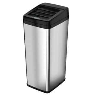 iTouchless Automatic Sliding-lid 14-gallon Stainless Steel Touchless Trashcan