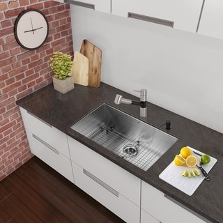 VIGO 32-inch Undermount Stainless Steel 16 Gauge Single Bowl Kitchen Sink