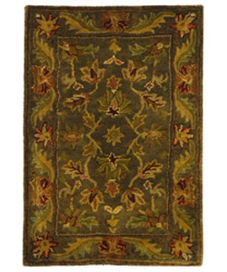 Safavieh Handmade Antiquities Kerman Charcoal Green Wool Rug (2' x 3')