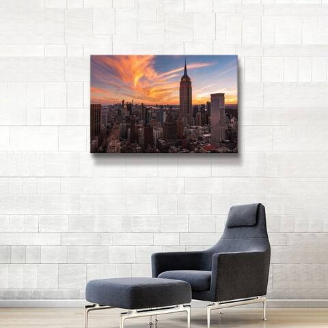 ArtWall "9-11 New York Sunset II" Gallery Wrapped Canvas